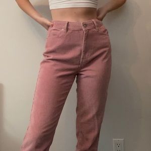 BDG High Waisted Pink Corduroy Mom Jeans